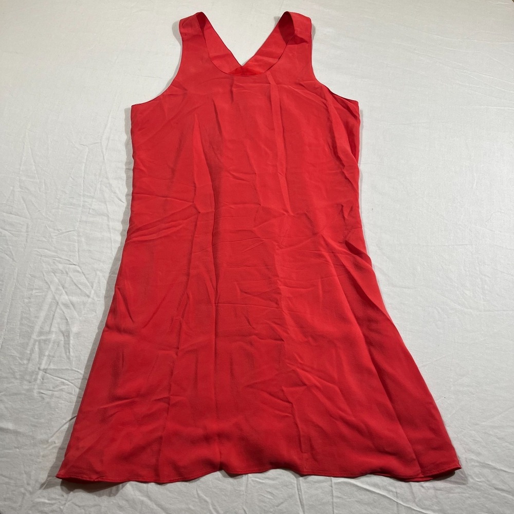 Cynthia Rowley Coral 100% Silk A-Line Shift Dress Womens Size 4 Lined Sleeveless